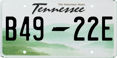 TN license plate B4922E