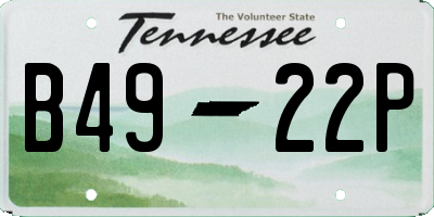 TN license plate B4922P