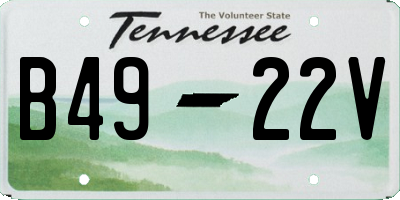 TN license plate B4922V