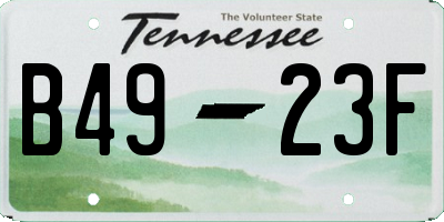 TN license plate B4923F
