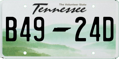 TN license plate B4924D