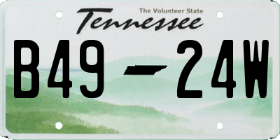 TN license plate B4924W