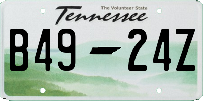 TN license plate B4924Z