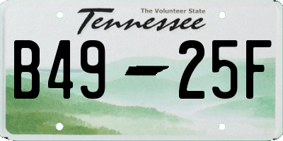 TN license plate B4925F