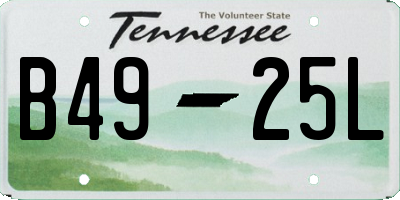 TN license plate B4925L