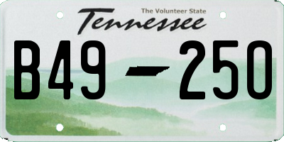TN license plate B4925O