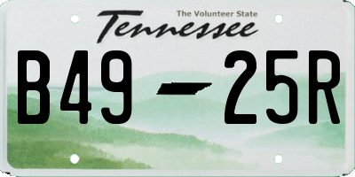 TN license plate B4925R