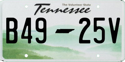 TN license plate B4925V