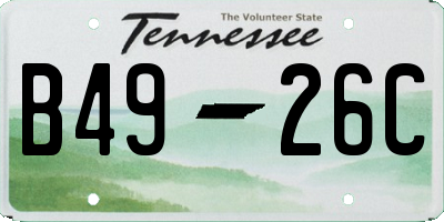 TN license plate B4926C