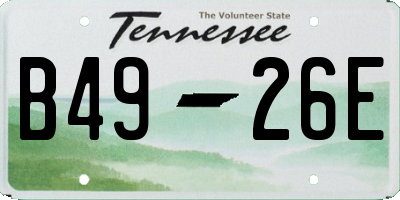 TN license plate B4926E