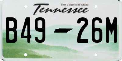TN license plate B4926M