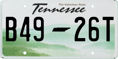 TN license plate B4926T