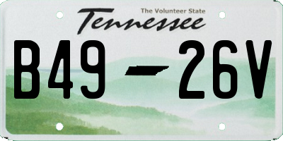 TN license plate B4926V