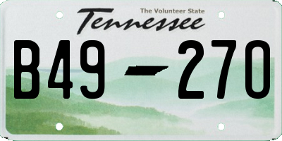 TN license plate B4927O