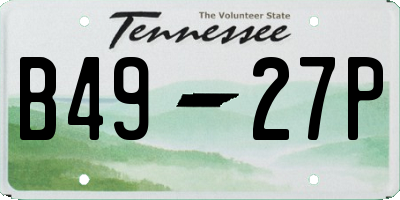 TN license plate B4927P