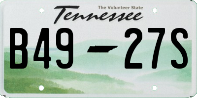 TN license plate B4927S