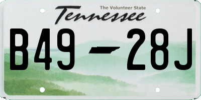 TN license plate B4928J
