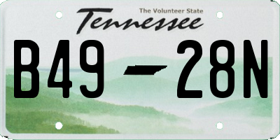 TN license plate B4928N