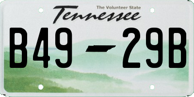 TN license plate B4929B