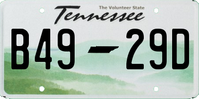 TN license plate B4929D