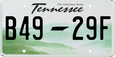 TN license plate B4929F
