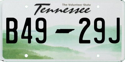 TN license plate B4929J