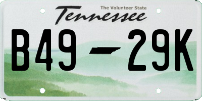 TN license plate B4929K