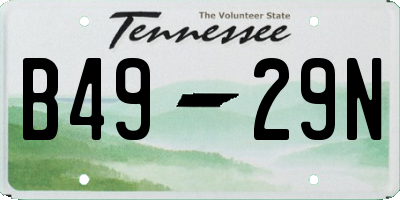 TN license plate B4929N