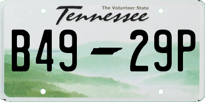 TN license plate B4929P