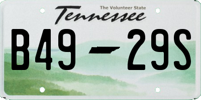 TN license plate B4929S
