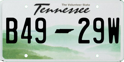 TN license plate B4929W