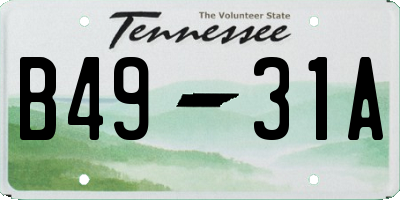 TN license plate B4931A