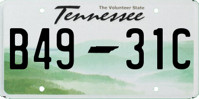 TN license plate B4931C