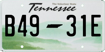 TN license plate B4931E