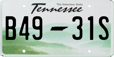 TN license plate B4931S
