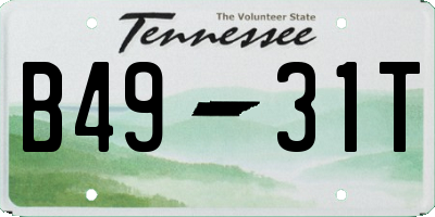 TN license plate B4931T