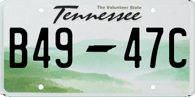 TN license plate B4947C