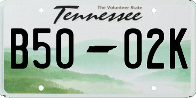 TN license plate B5002K