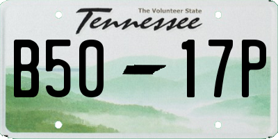 TN license plate B5017P