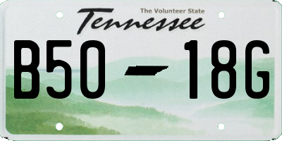 TN license plate B5018G