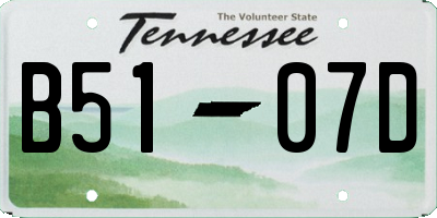 TN license plate B5107D