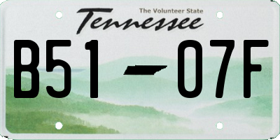TN license plate B5107F