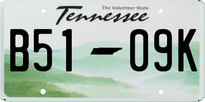 TN license plate B5109K