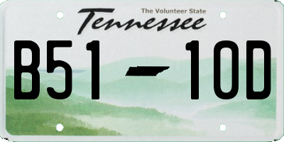 TN license plate B5110D
