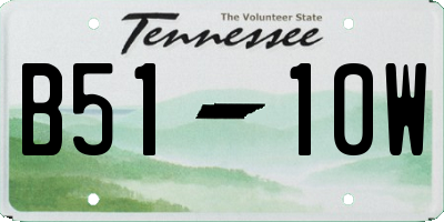 TN license plate B5110W