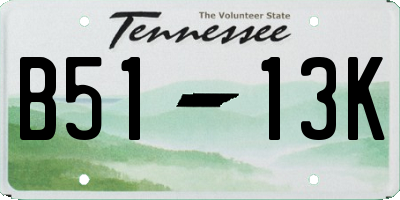 TN license plate B5113K
