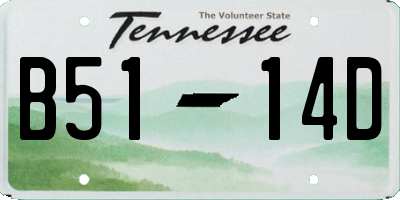 TN license plate B5114D