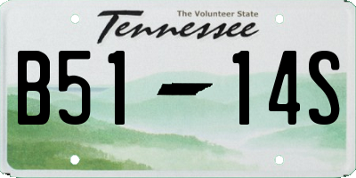 TN license plate B5114S