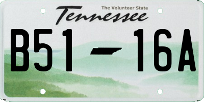 TN license plate B5116A
