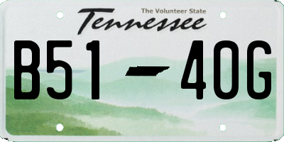 TN license plate B5140G